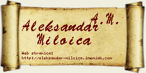Aleksandar Miloica vizit kartica